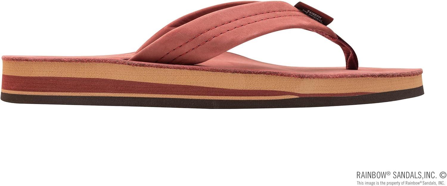 Rainbow Sandals Women’s Double Layer Wide Strap w/Arch(Cognac W/Fawn Midsole)