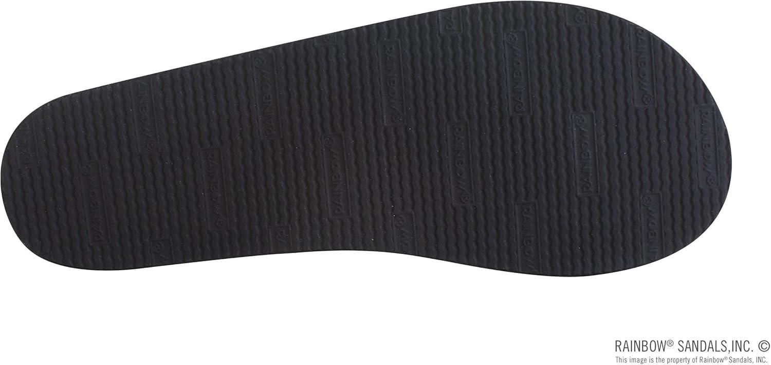 Rainbow Sandals Women’s Single Layer Premier Leather w/Swarovski Crystal Narrow Strap(Classic Black)