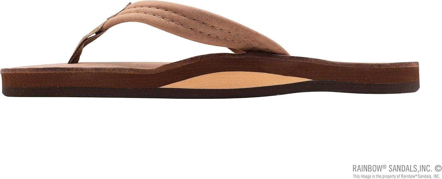 Rainbow Sandals Women’s Luxury Leather – Single Layer Arch Support with a 3/4″ Medium Strap(Nogales Wood)