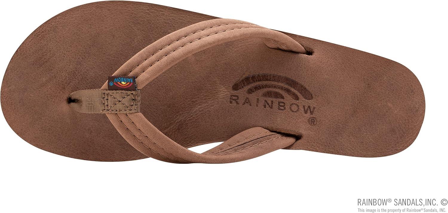 Rainbow Sandals Women’s Luxury Leather – Single Layer Arch Support with a 3/4″ Medium Strap(Nogales Wood)