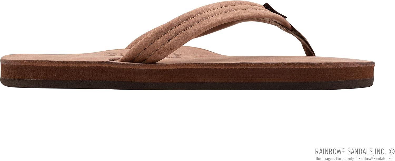 Rainbow Sandals Women’s Luxury Leather – Single Layer Arch Support with a 3/4″ Medium Strap(Nogales Wood)