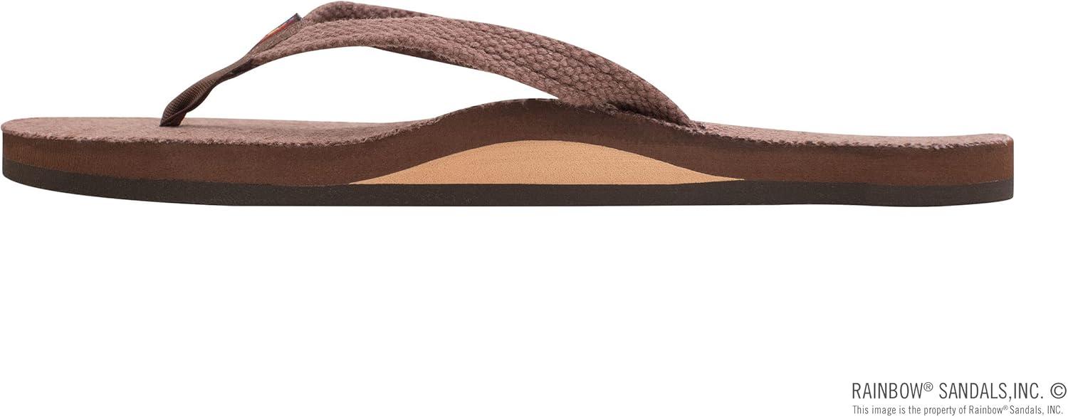 Rainbow Sandals Women’s Single Layer Hemp w/Narrow Strap(Brown)