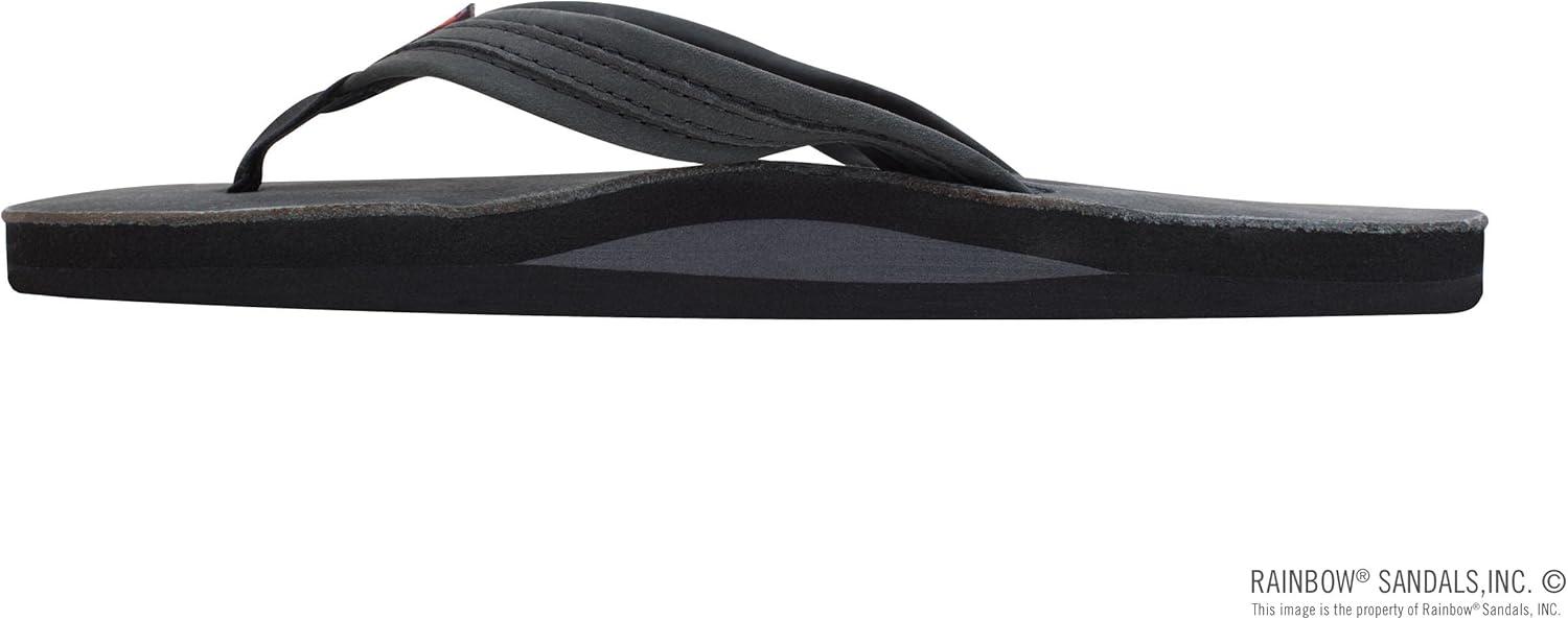 Rainbow Sandals Madison – Single Layer Arch Support with a Braid on a 3/4″ Medium Strap(Premier Black)