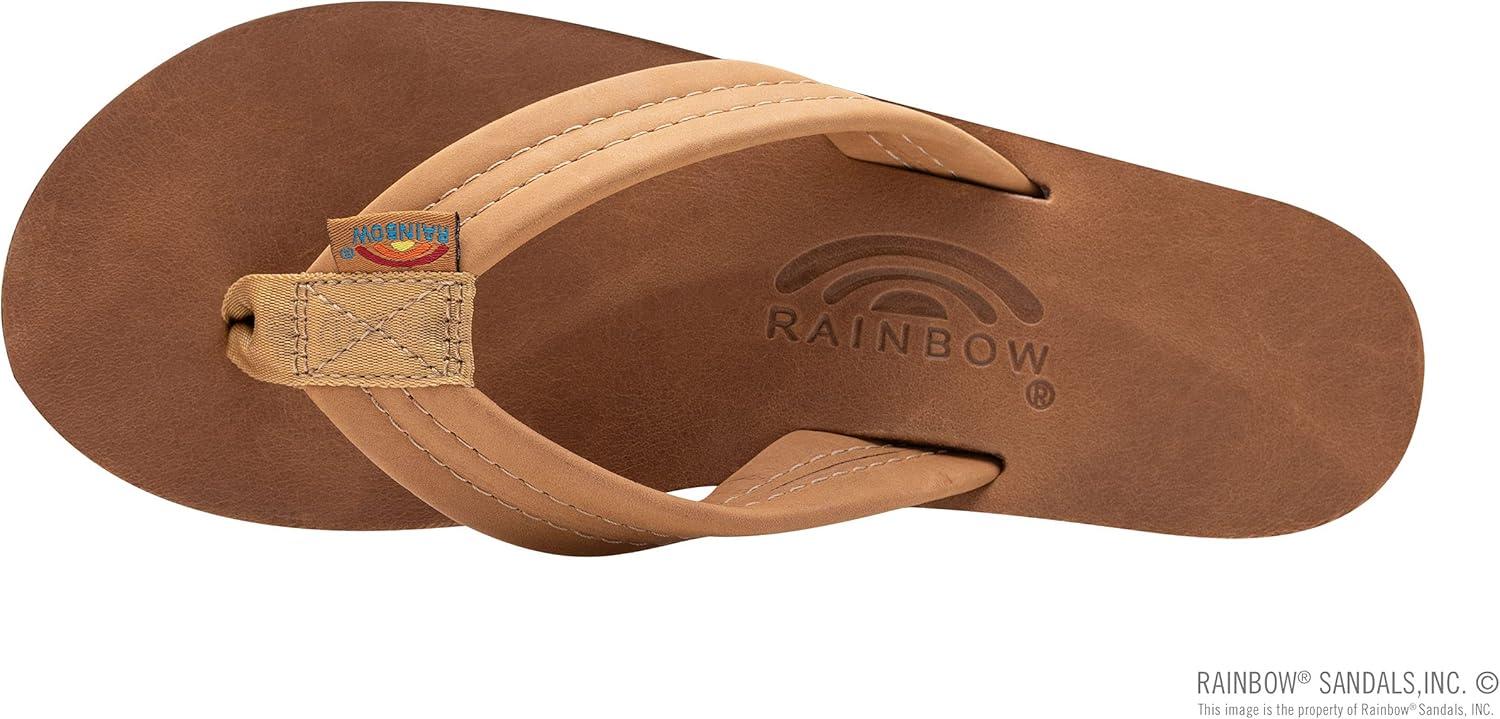 Rainbow Sandals Ladies Luxury Leather – Double Layer Arch Support with 1″ Strap(Buckskin)