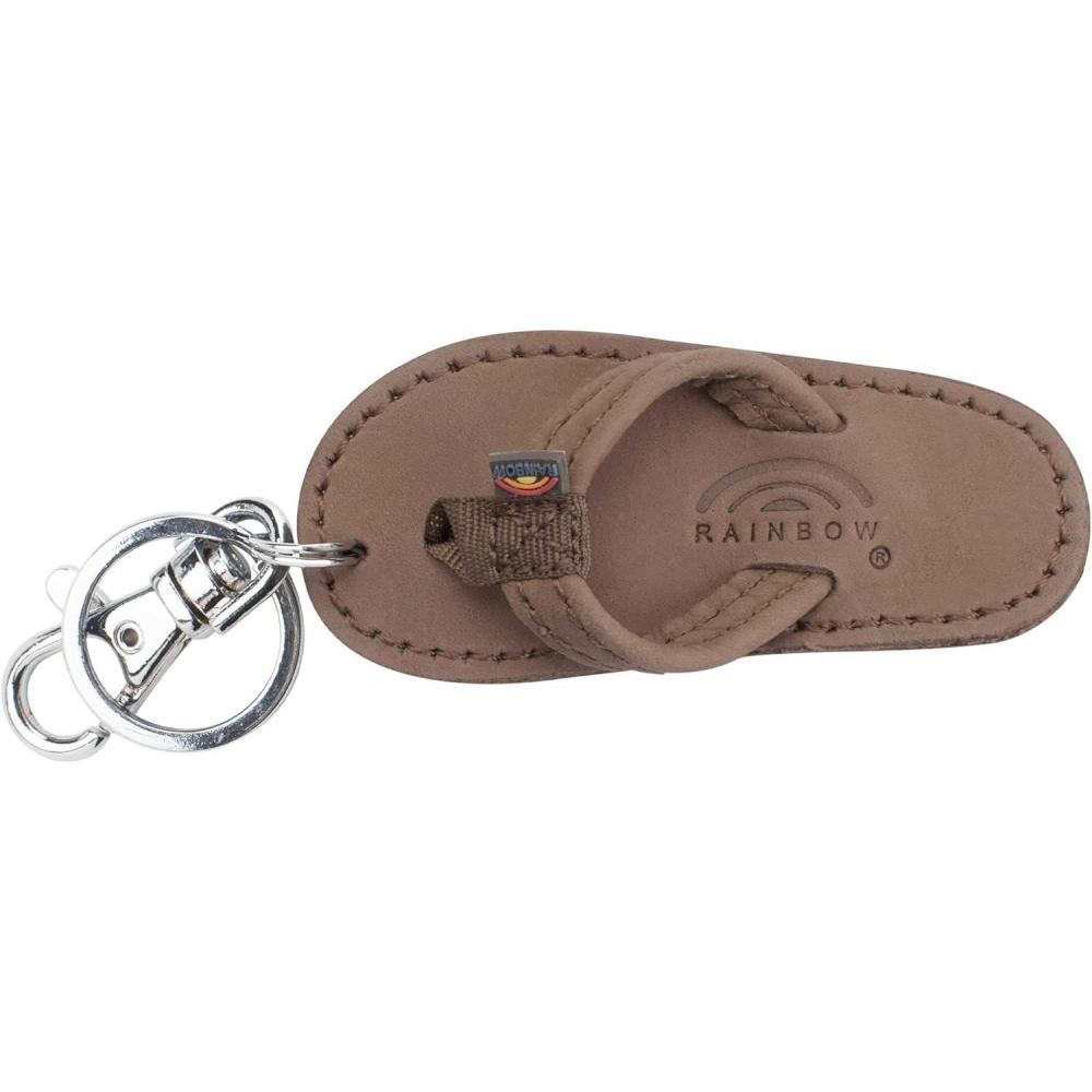 Rainbow Sandals Leather Sandal Key Chain(Dark Brown)
