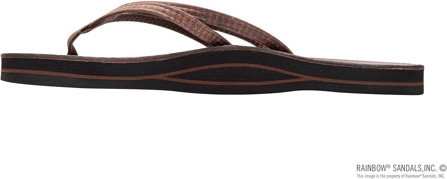 Rainbow Sandals Ladies The Sand Piper Luxury Leather – Single Layer Arch w/Double Narrow 1/3″ Strap(Oak)
