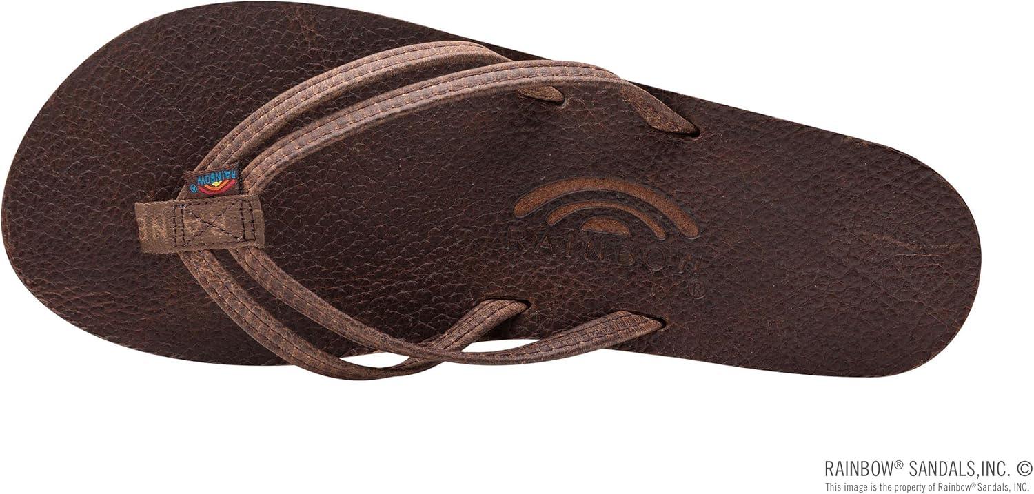 Rainbow Sandals Ladies The Sand Piper Luxury Leather – Single Layer Arch w/Double Narrow 1/3″ Strap(Oak)