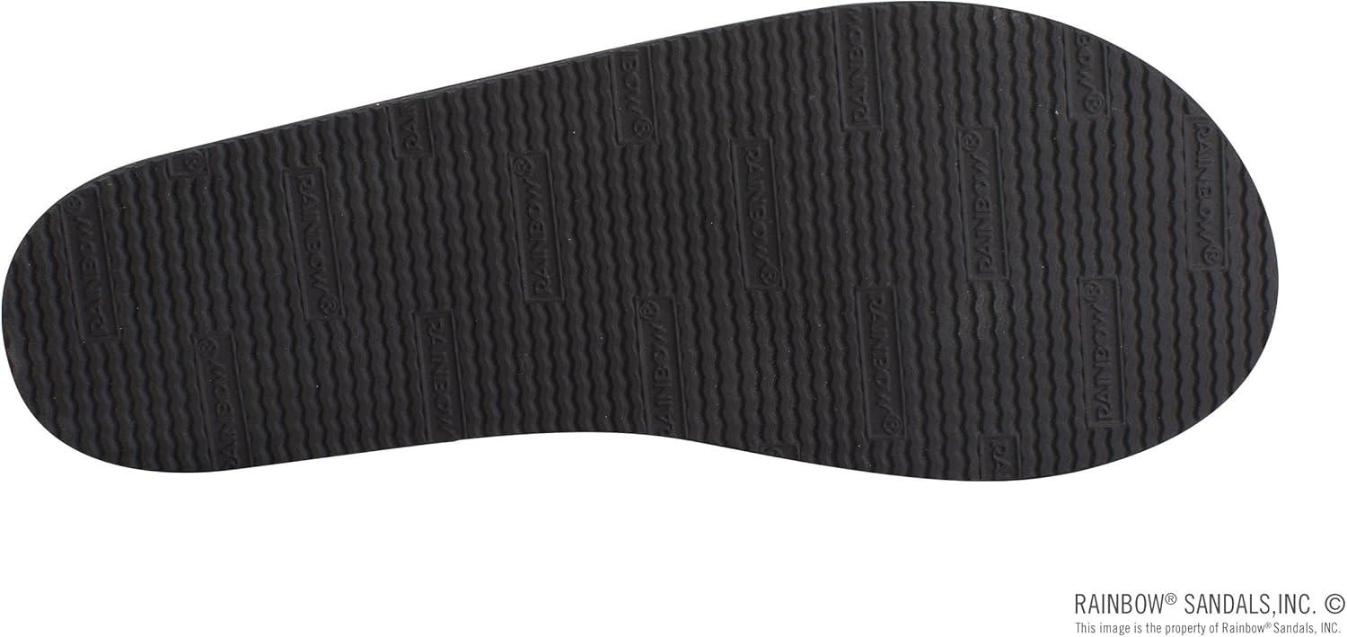 Rainbow Sandals Women’s Single Layer Leather Sandal Narrow Strap(Navy)