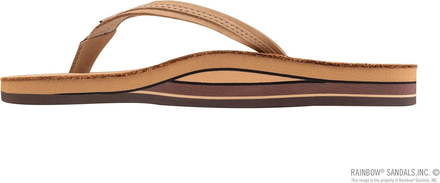 Rainbow Sandals Women’s Double Layer Flirty Braidy Premier Leather w/Single Braided Strap(Sierra Brown)