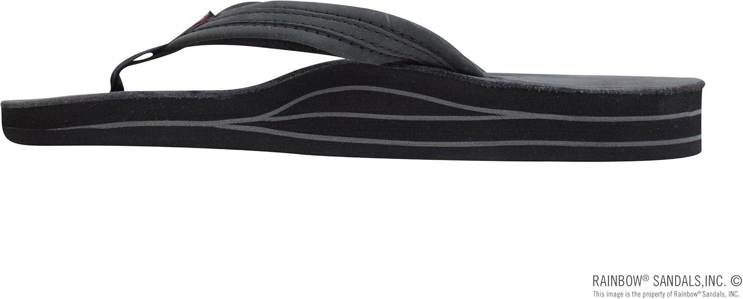 Rainbow Sandals Madison – Double Layer Arch Support with a Braid on a 3/4″ Medium Strap(Premier Black)