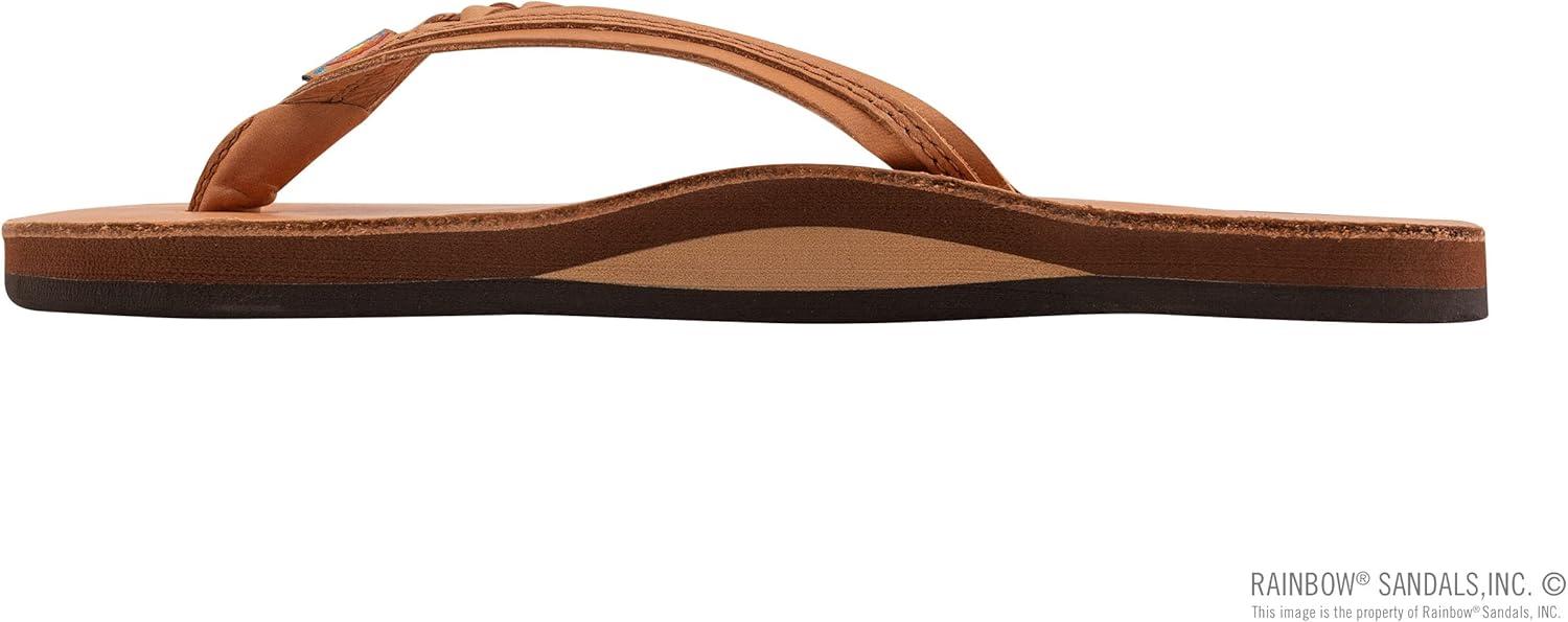 Rainbow Sandals Women’s Flirty Braidy Premier Leather w/Single Braided Strap(Caramel)