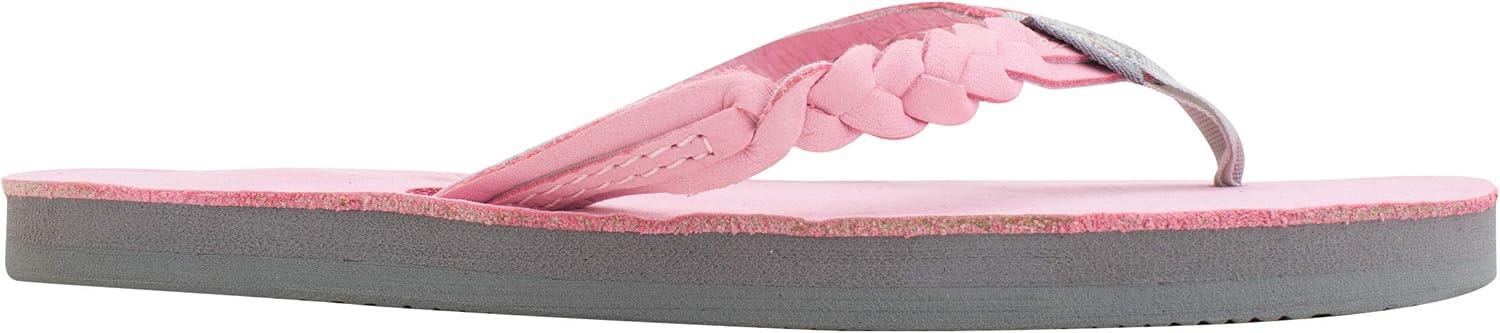 Rainbow Sandals Kid’s Single Layer Premier Leather Flirty Braidy(Pink/Grey)