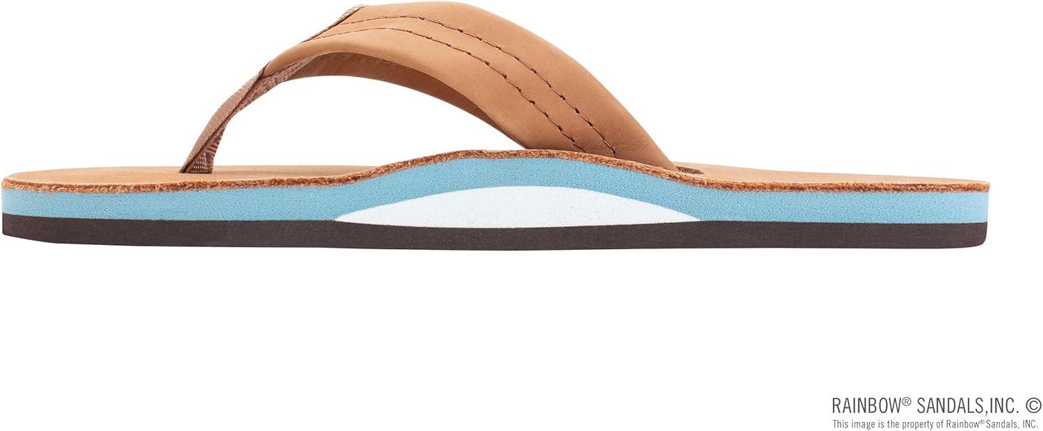 Rainbow Sandals Women’s Single Layer Premier Leather(Tan/Blue)