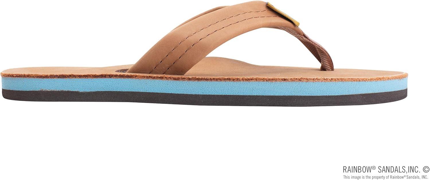 Rainbow Sandals Women’s Single Layer Premier Leather(Tan/Blue)