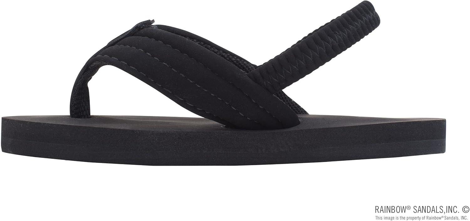 Rainbow Sandals Kid’s Grombow’s Soft Top Rubber w/Neoprene Strap and Backstrap(Black With Backstrap)