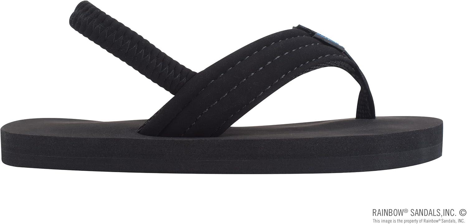 Rainbow Sandals Kid’s Grombow’s Soft Top Rubber w/Neoprene Strap and Backstrap(Black With Backstrap)