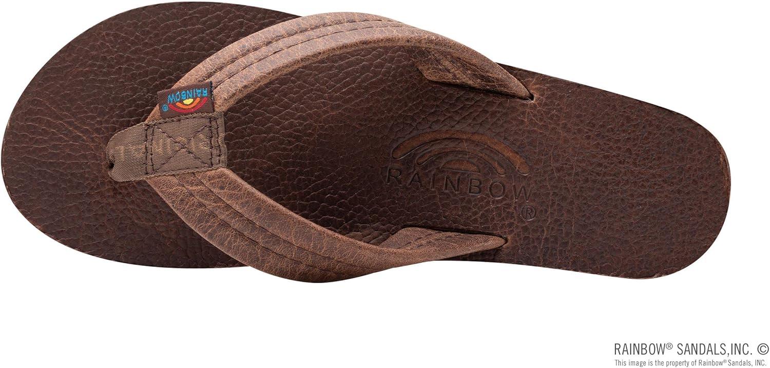 Rainbow Sandals Ladies Luxury Leather – Double Layer Arch Support with 1″ Strap(Oak)
