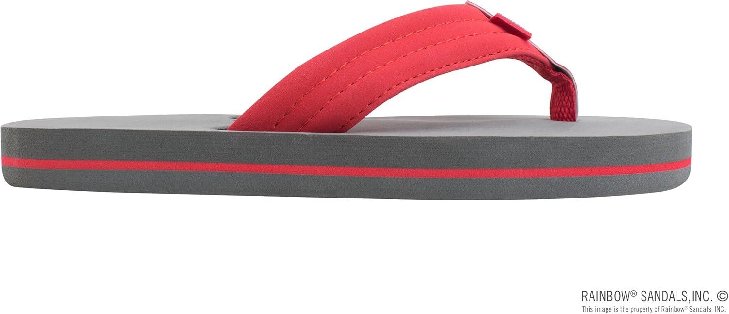 Rainbow Sandals Kid’s Grombow’s Soft Top Rubber w/Neoprene Strap and Backstrap(Red Grey)