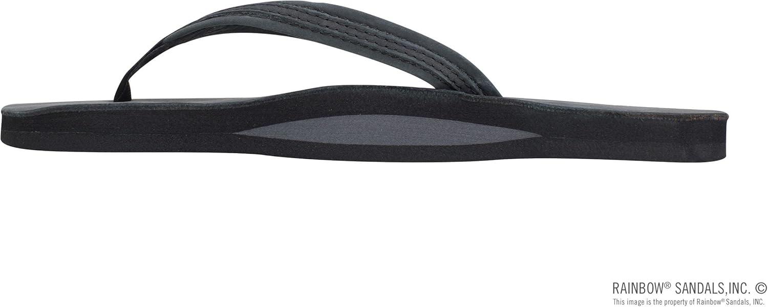 Rainbow Sandals Madison – Single Layer Arch Support with a Braid on a 1/2″ Narrow Strap(Premier Black)