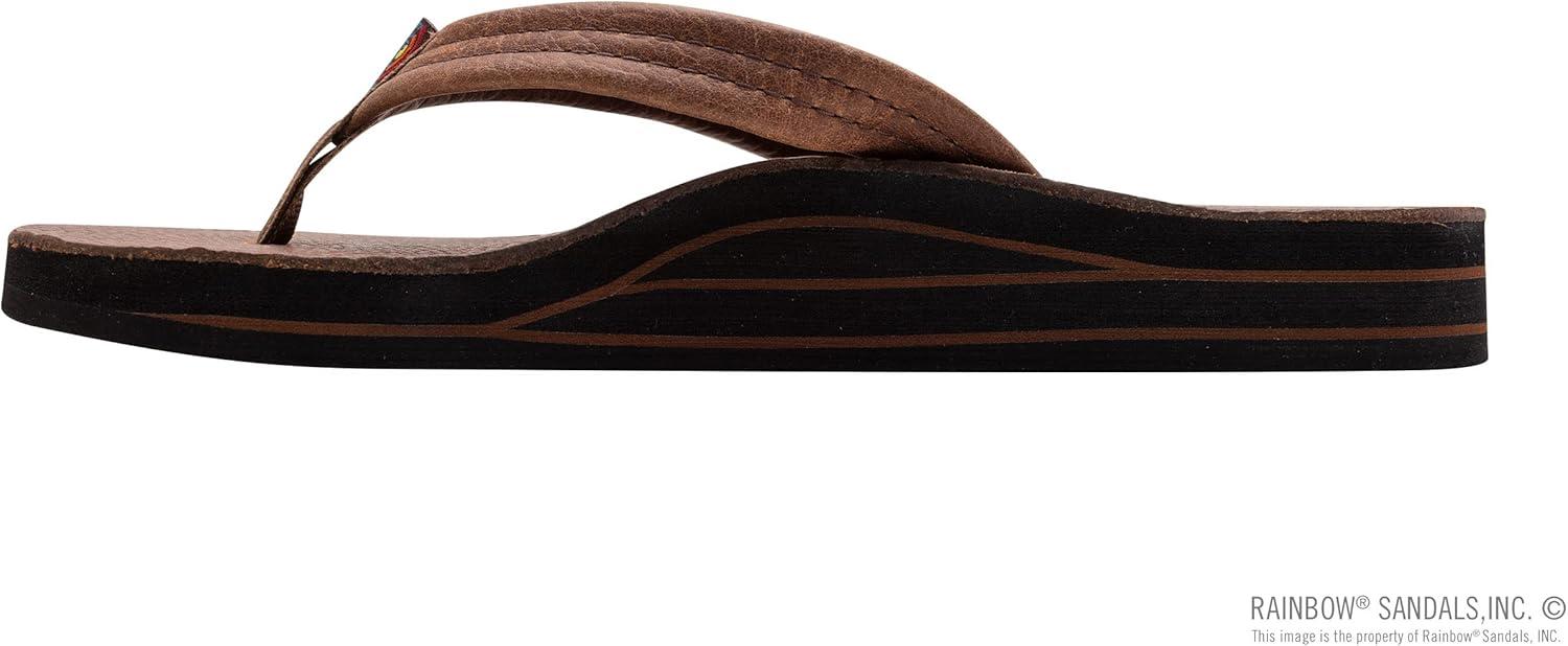 Rainbow Sandals Ladies Luxury Leather – Double Layer Arch Support with 3/4″ Medium Straps(Oak)