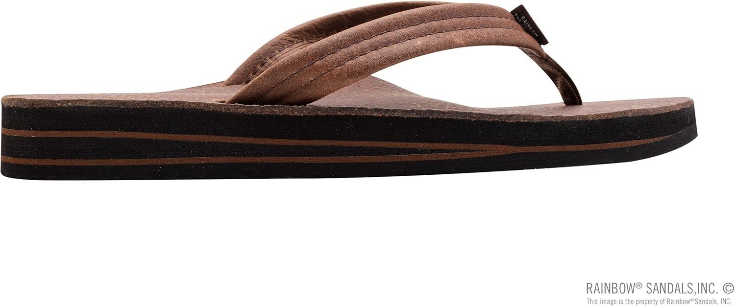 Rainbow Sandals Ladies Luxury Leather – Double Layer Arch Support with 3/4″ Medium Straps(Oak)