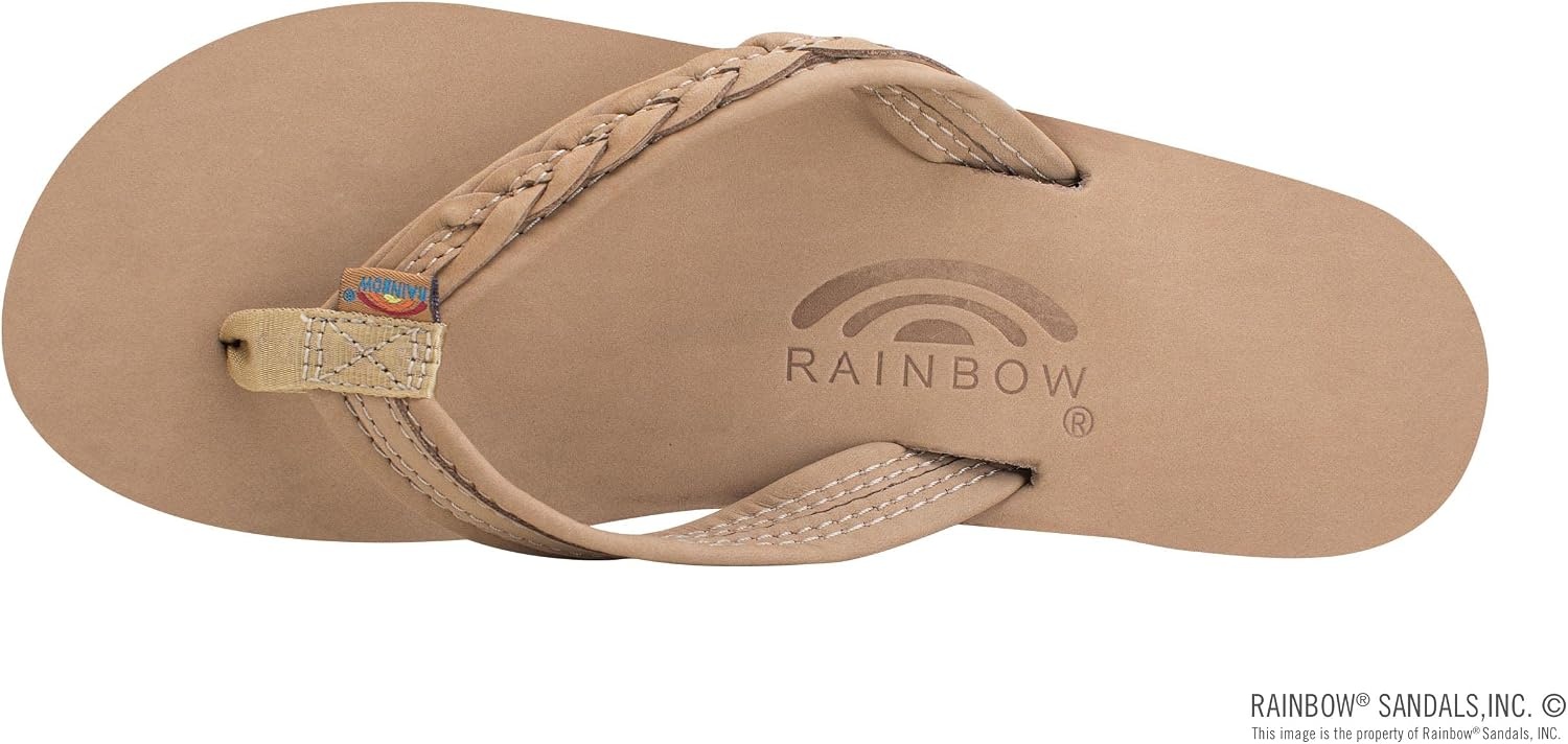 Rainbow Sandals Madison – Six Layer Arch Support with 3/4″ Braided Strap, Sierra Brown, Ladies Medium/6.5-7.5 B(M) US