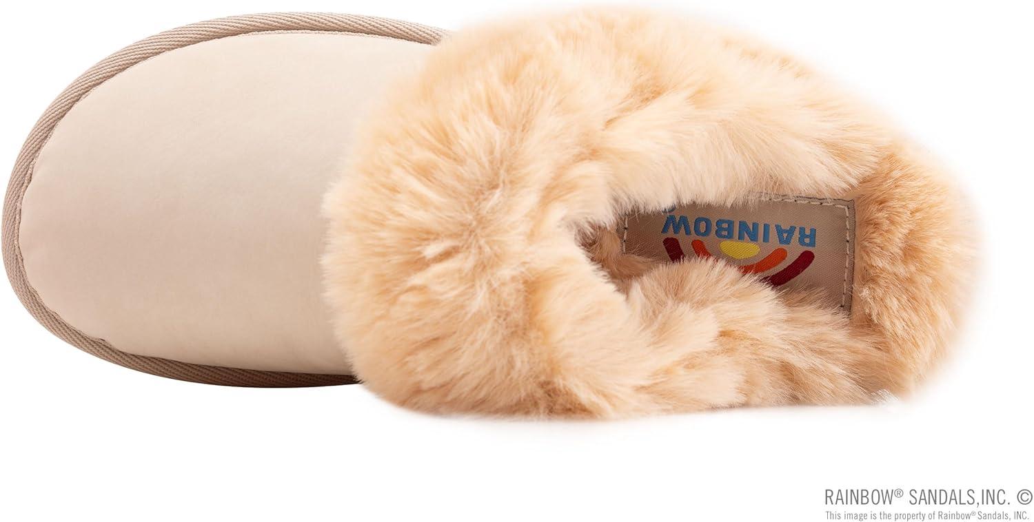 Rainbow Sandals Ladies Sunset Snugs – Premier Leather, Fleece Lined Slipper(Sand)
