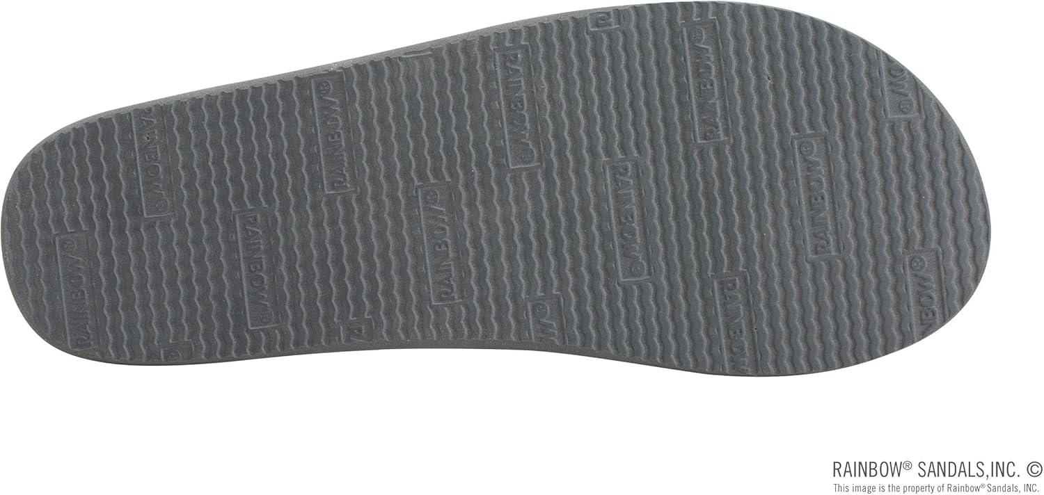 Rainbow Sandals Womens’s Double Layer Soft Top 1″ EVA Rubber Filled Nylon Strap(Black/Grey)