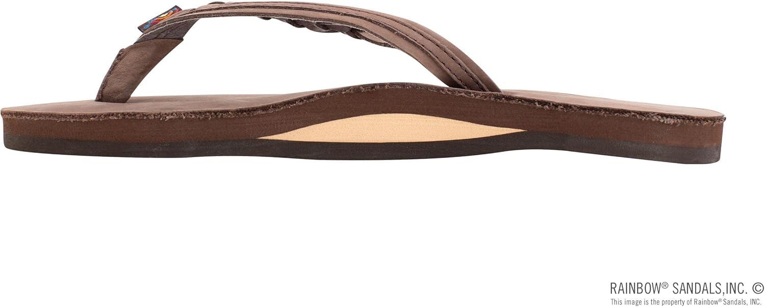 Rainbow Sandals Women’s Flirty Braidy Premier Leather w/Single Braided Strap(Expresso)