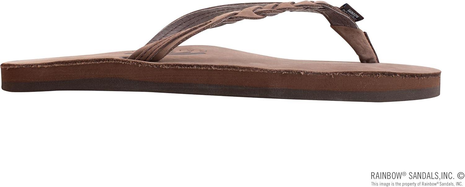 Rainbow Sandals Women’s Flirty Braidy Premier Leather w/Single Braided Strap(Expresso)