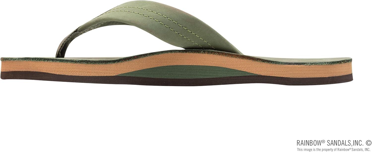 Rainbow Sandals Women’s Single Layer Premier Leather(Forest Green W/Fawn Midsole)