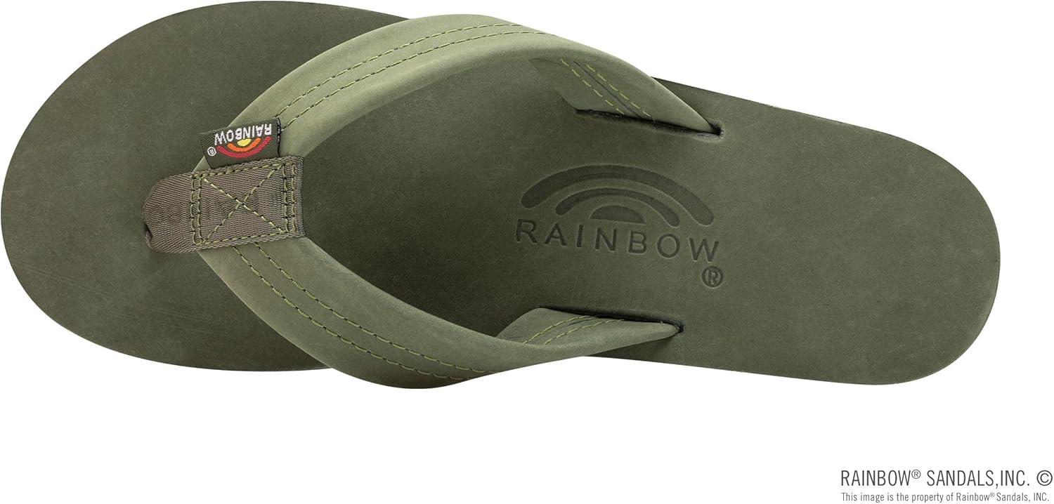 Rainbow Sandals Women’s Single Layer Premier Leather(Forest Green W/Fawn Midsole)