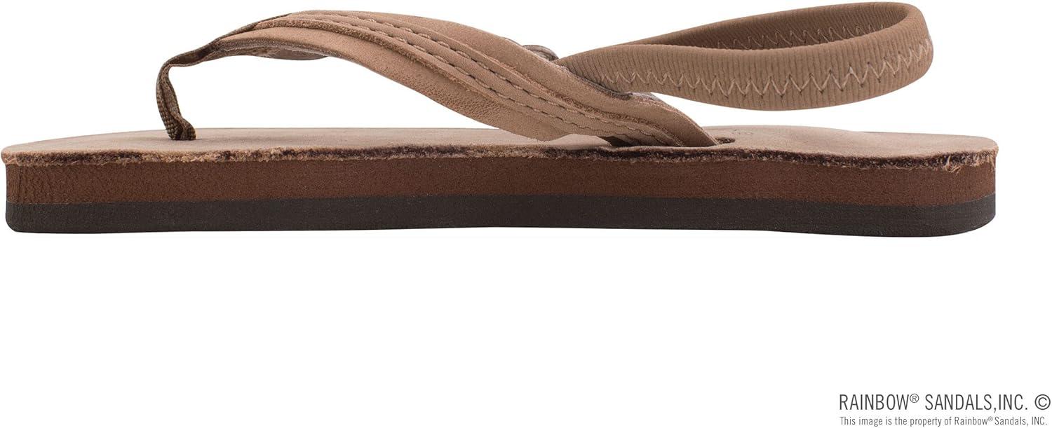 Rainbow Sandals Kid’s Single Layer Premier Leather Flirty Braidy(Dark Brown With Backstrap)