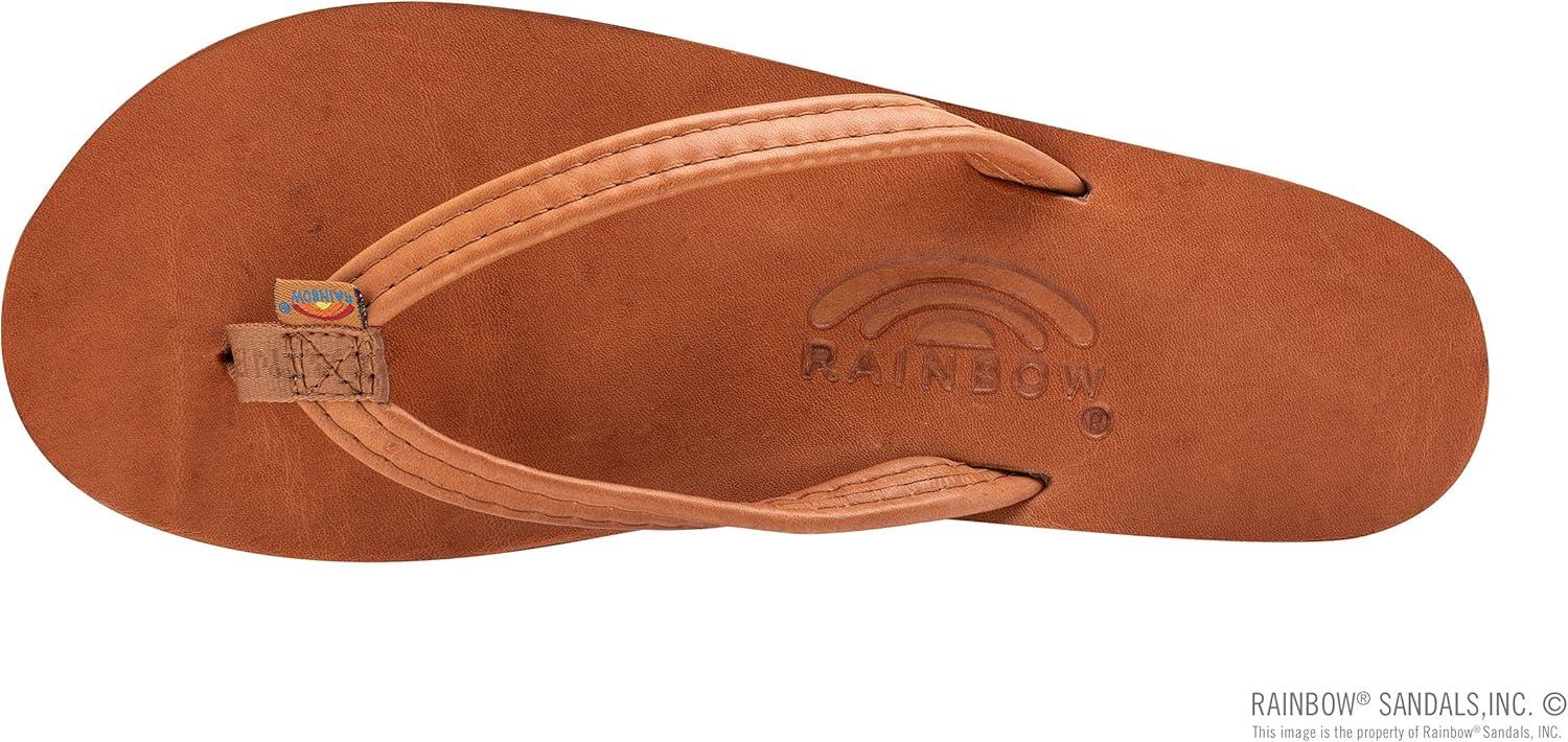 Rainbow Sandals Ladies Luxury Leather – Double Layer Arch Support with 1/2″ Narrow Straps(Tahitian Tan)