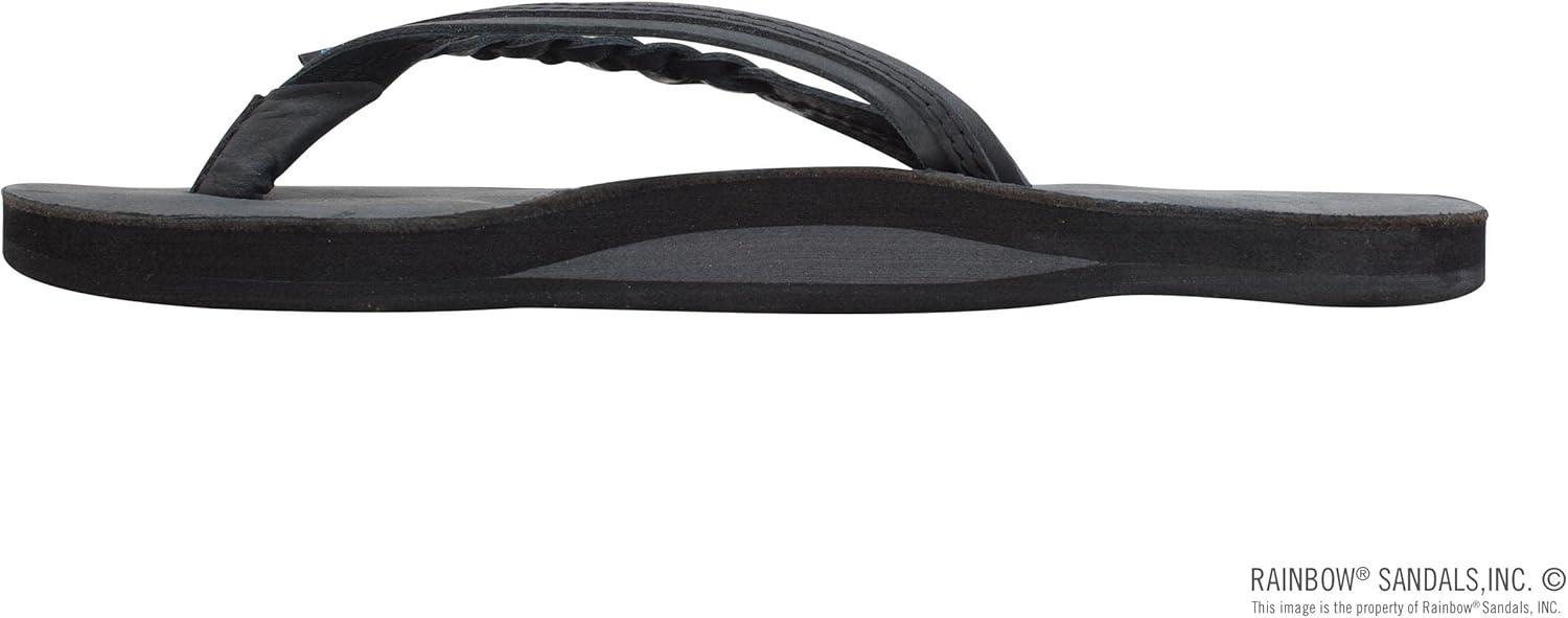 Rainbow Sandals Women’s Flirty Braidy Premier Leather w/Single Braided Strap(Premier Black)