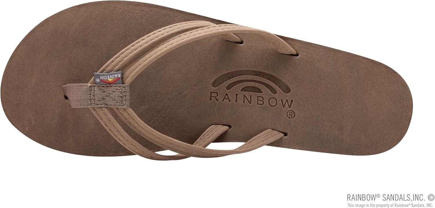 Rainbow Sandals Ladies The Sand Piper Luxury Leather – Single Layer Arch w/Double Narrow 1/3″ Strap(Stone Grey)