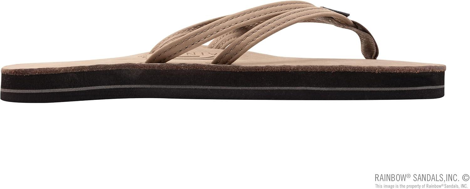 Rainbow Sandals Ladies The Sand Piper Luxury Leather – Single Layer Arch w/Double Narrow 1/3″ Strap(Stone Grey)