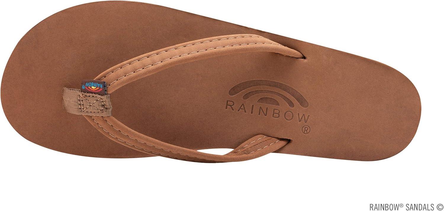 Rainbow Sandals Women’s Single Layer Leather Sandal Narrow Strap(Redwood)