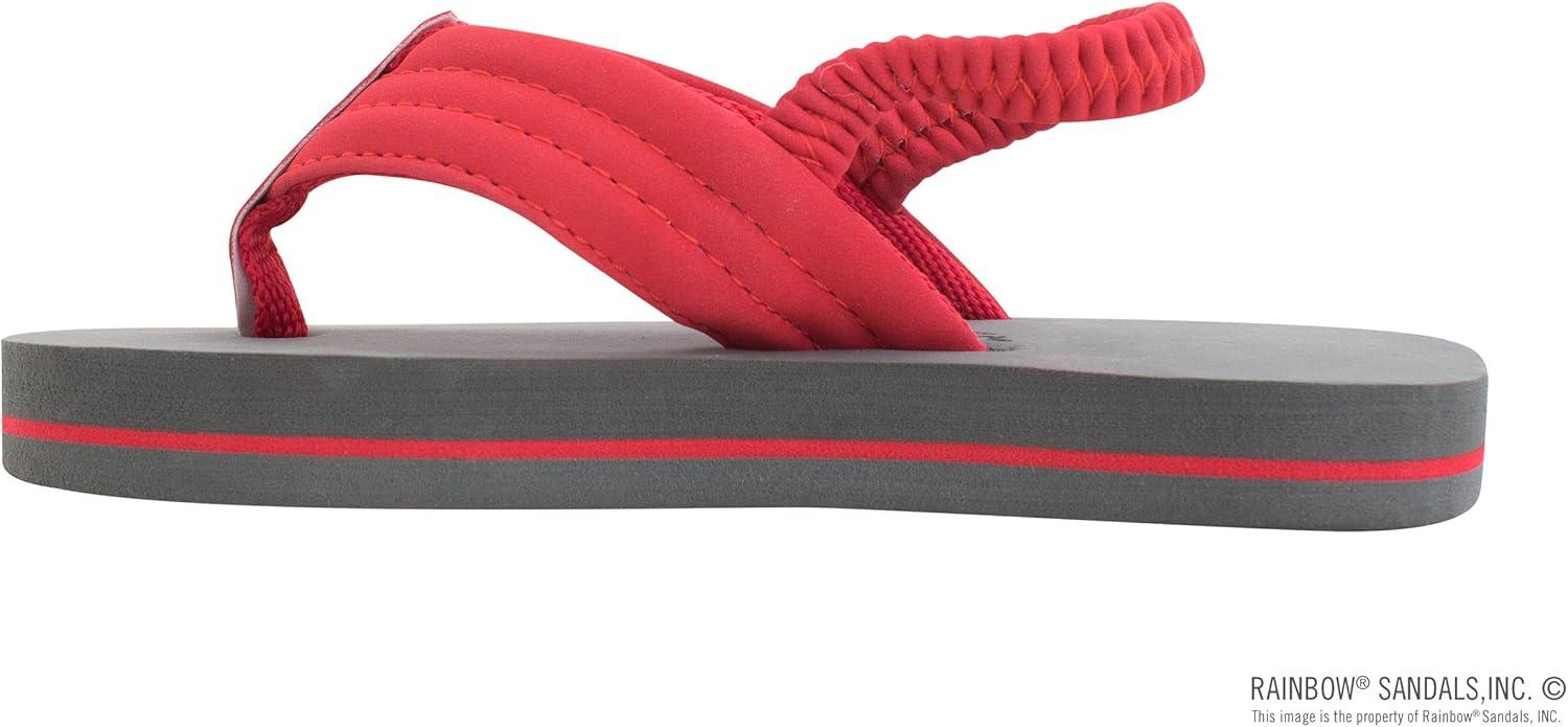 Rainbow Sandals Kid’s Grombow’s Soft Top Rubber w/Neoprene Strap and Backstrap(Red Grey With Backstrap)