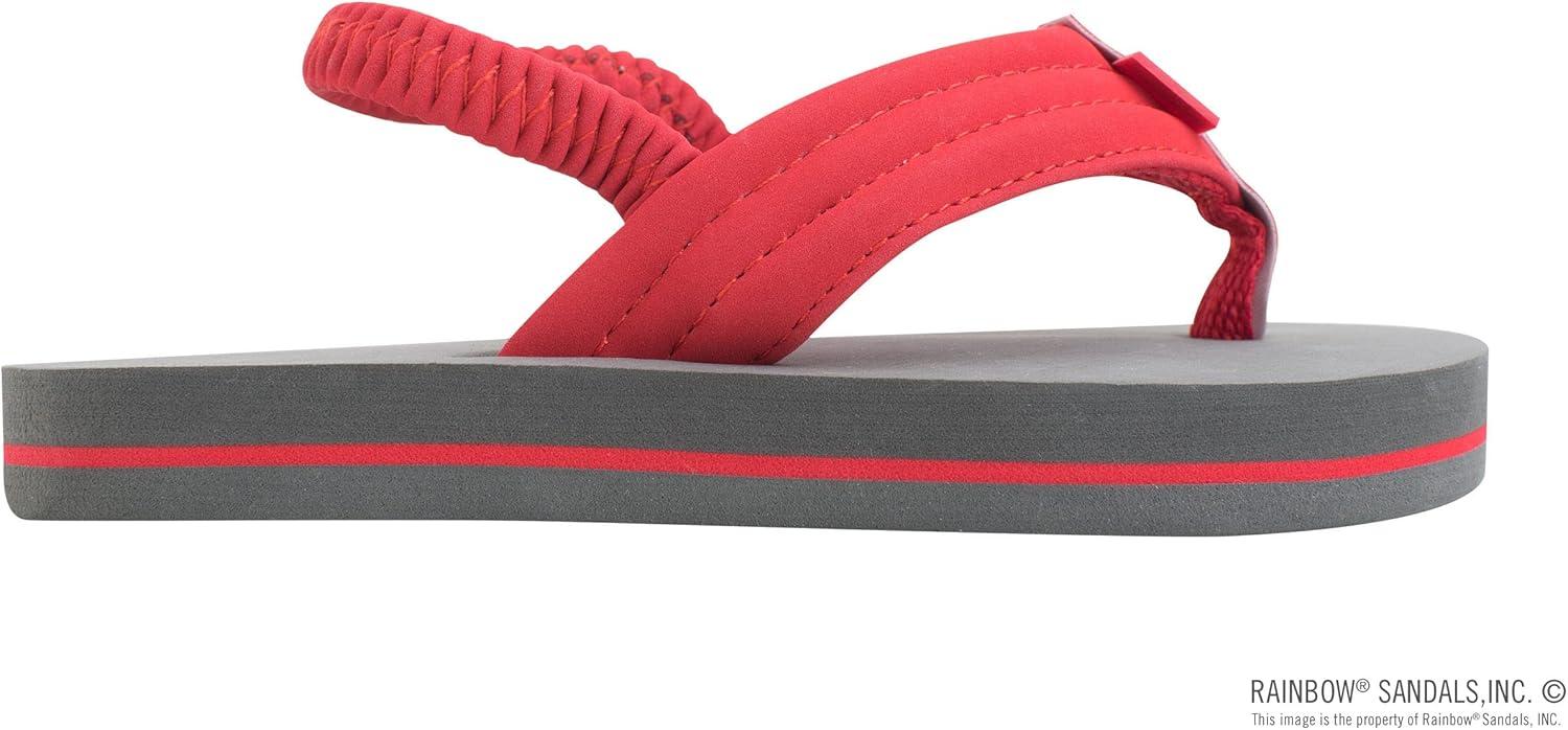 Rainbow Sandals Kid’s Grombow’s Soft Top Rubber w/Neoprene Strap and Backstrap(Red Grey With Backstrap)