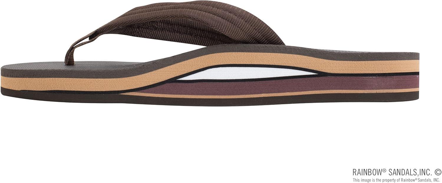 Rainbow Sandals Womens’s Double Layer Soft Top 1″ EVA Rubber Filled Nylon Strap(Brown)