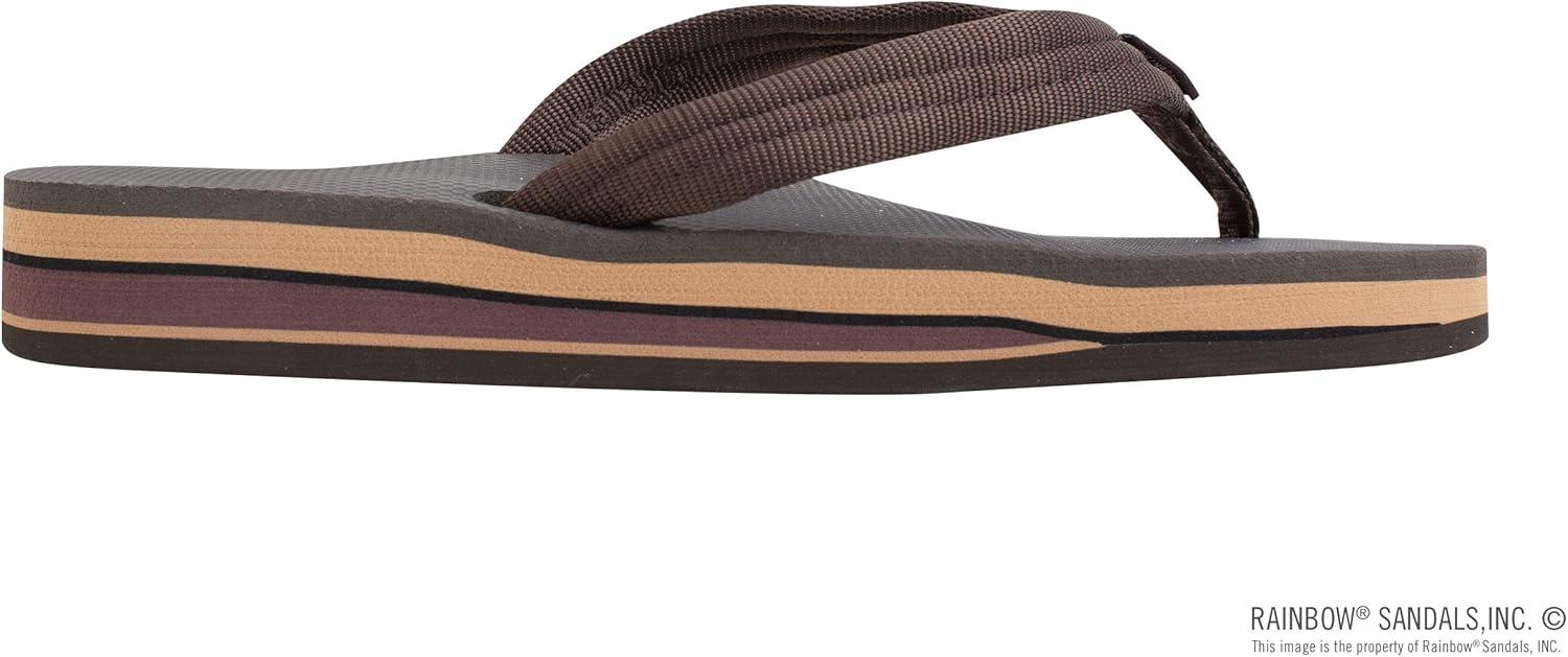Rainbow Sandals Womens’s Double Layer Soft Top 1″ EVA Rubber Filled Nylon Strap(Brown)
