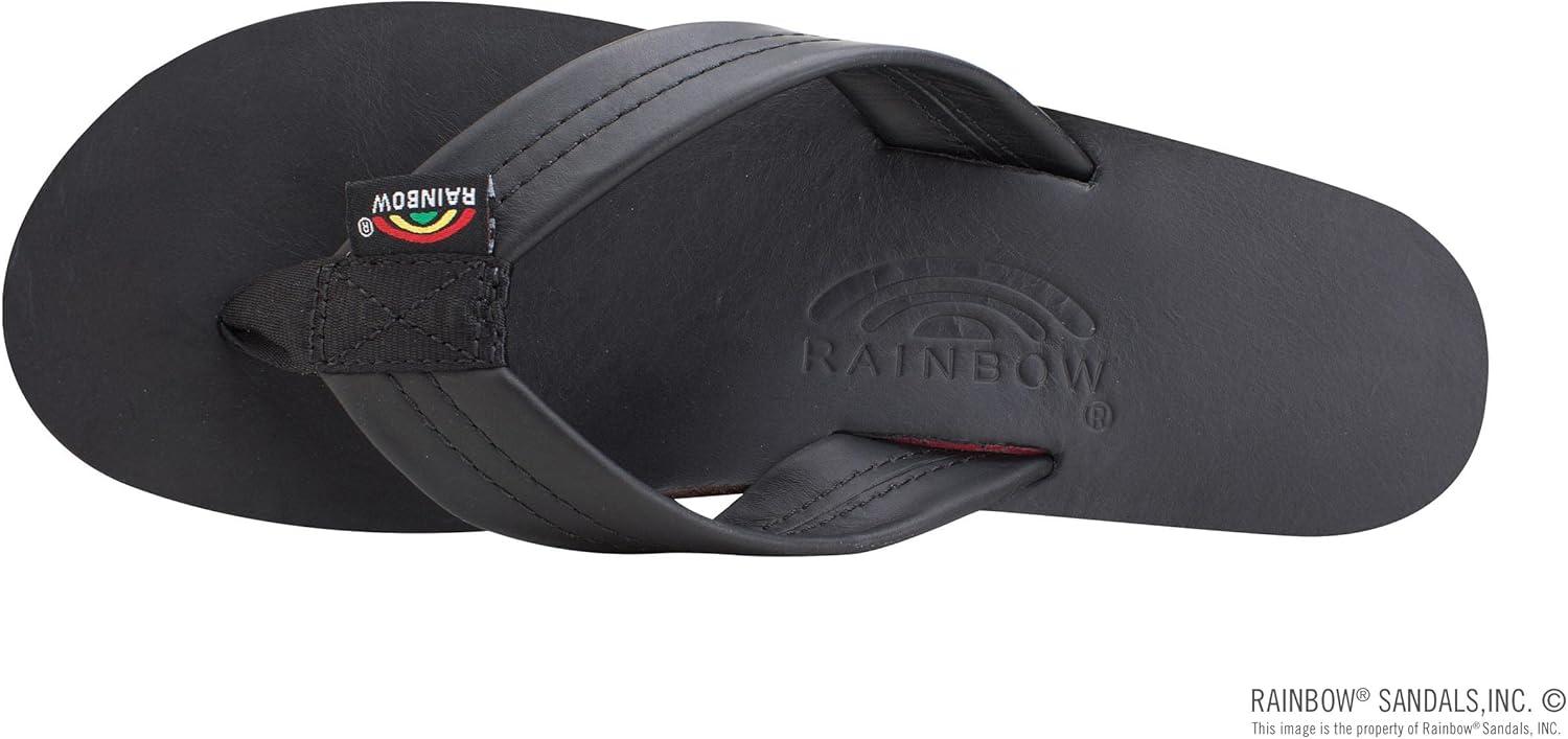Rainbow Sandals Women’s Single Layer Premier Leather(Black/Rasta)