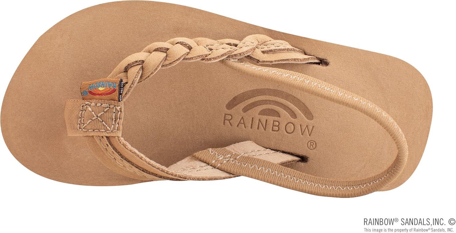 Rainbow Sandals Kid’s Single Layer Premier Leather Flirty Braidy(Sierra Brown)
