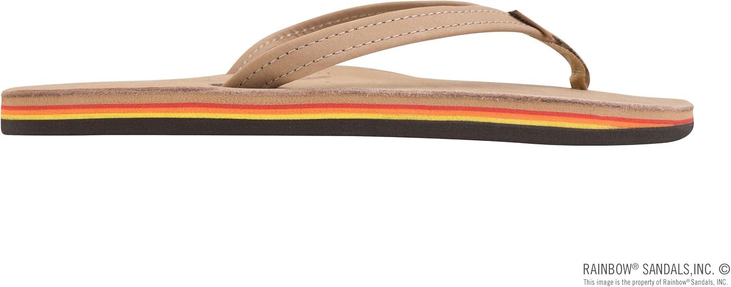 Rainbow Sandals Women’s Single Layer Leather Sandal Narrow Strap(Sierra Brown/Rainbow)