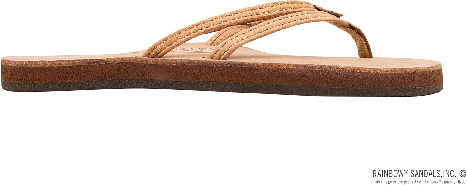 Rainbow Sandals Ladies The Sand Piper Luxury Leather – Single Layer Arch w/Double Narrow 1/3″ Strap(Buckskin)
