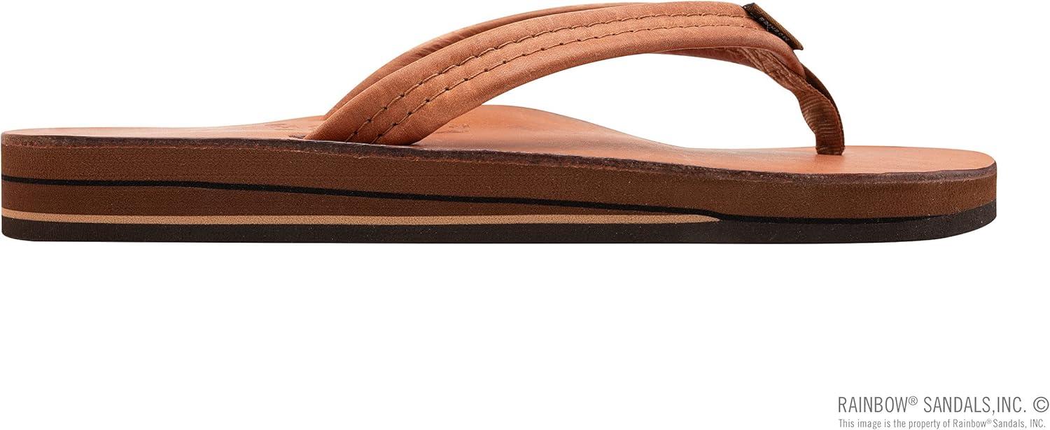 Rainbow Sandals Ladies Luxury Leather – Double Layer Arch Support with 3/4″ Medium Straps(Tahitian Tan)