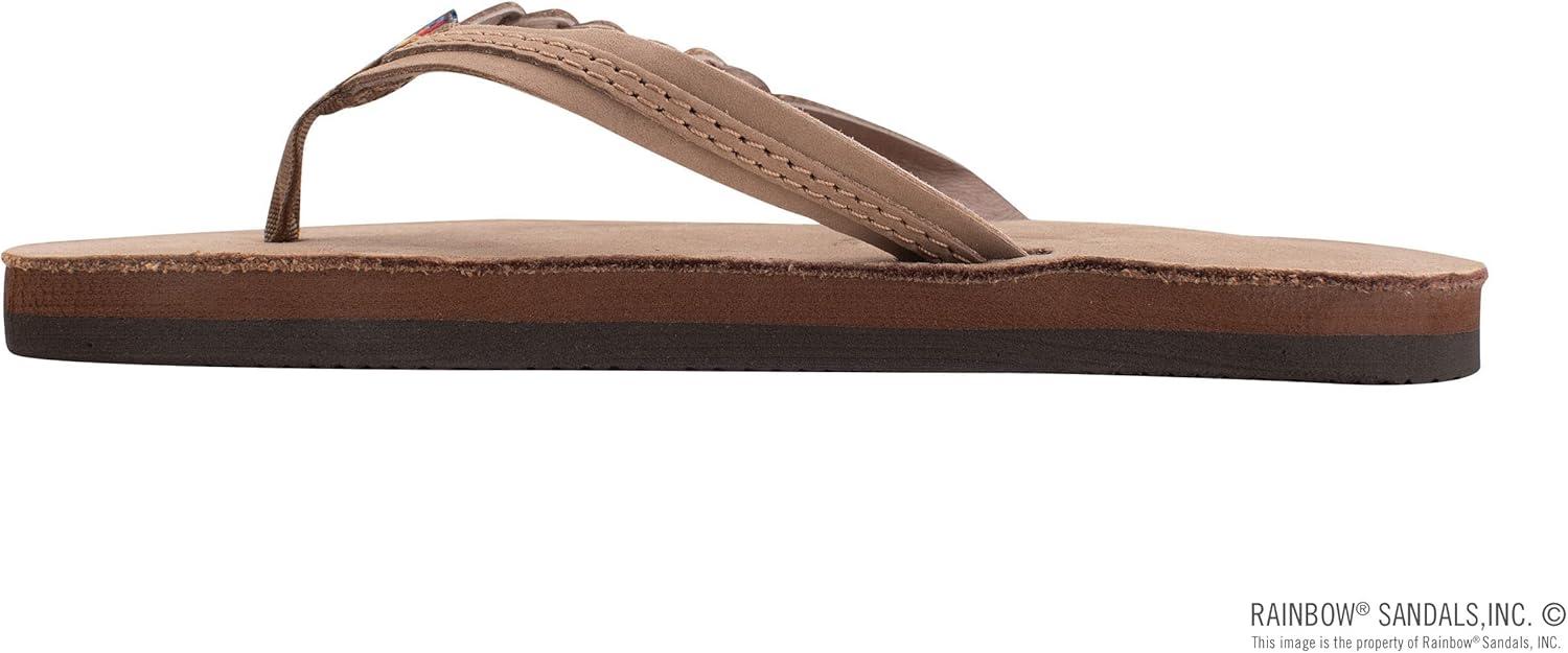 Rainbow Sandals Kid’s Single Layer Premier Leather Flirty Braidy(Dark Brown)