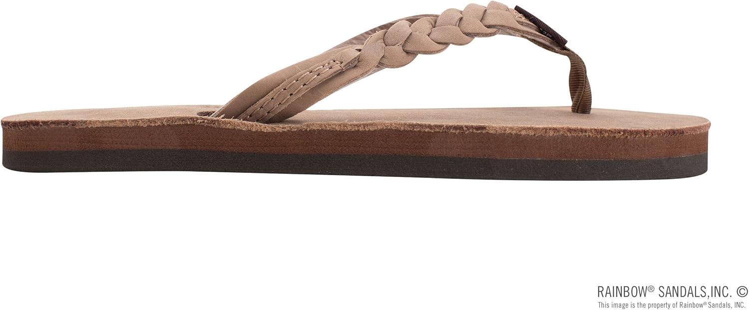 Rainbow Sandals Kid’s Single Layer Premier Leather Flirty Braidy(Dark Brown)