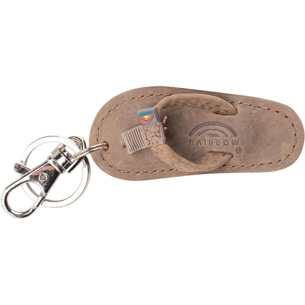 Rainbow Sandals Leather Sandal Key Chain(Stone Grey)